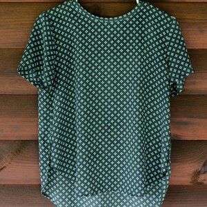 Loft, Gently Worn, Loose Fit Teal Top w/ button back closure